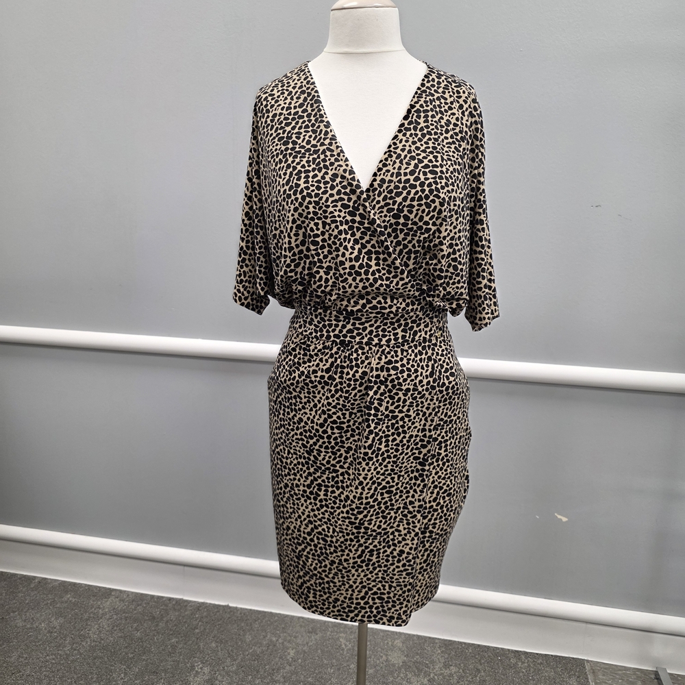 Vince Camuto Black and Tan Midi Dress